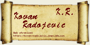 Kovan Radojević vizit kartica